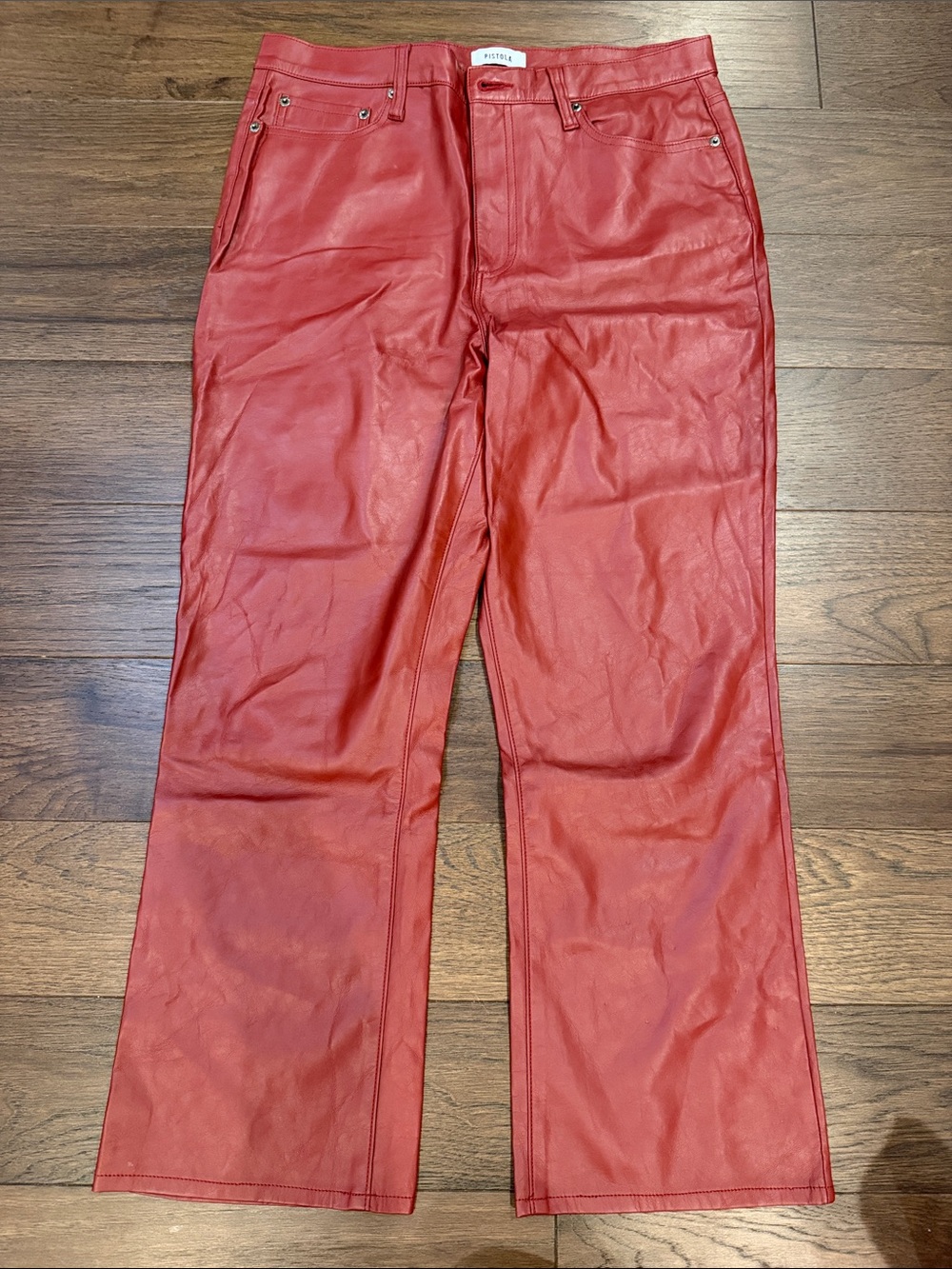 Pistola Cassie Super High Rise Straight Pant Size 31 in Red - C11-525